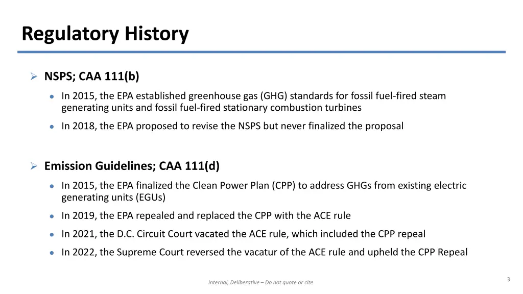 regulatory history