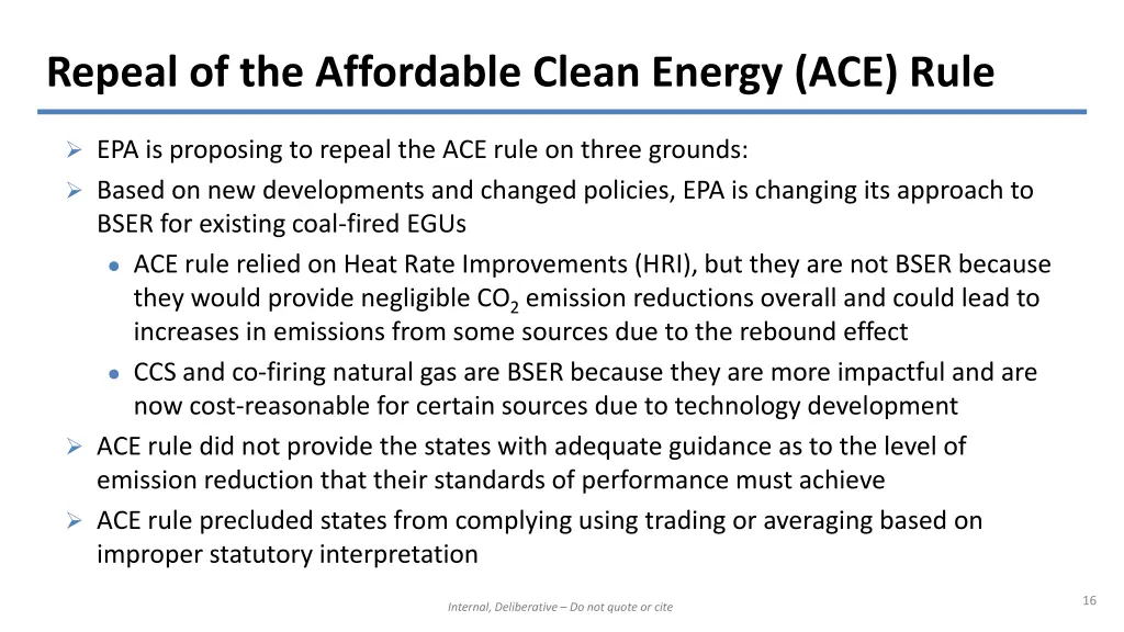 repeal of the affordable clean energy ace rule