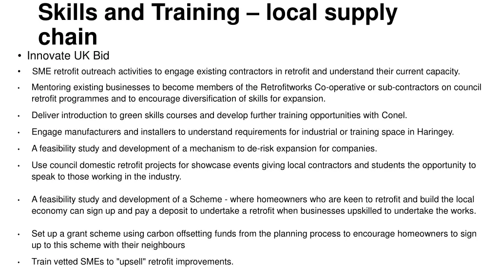 skills and training local supply chain innovate