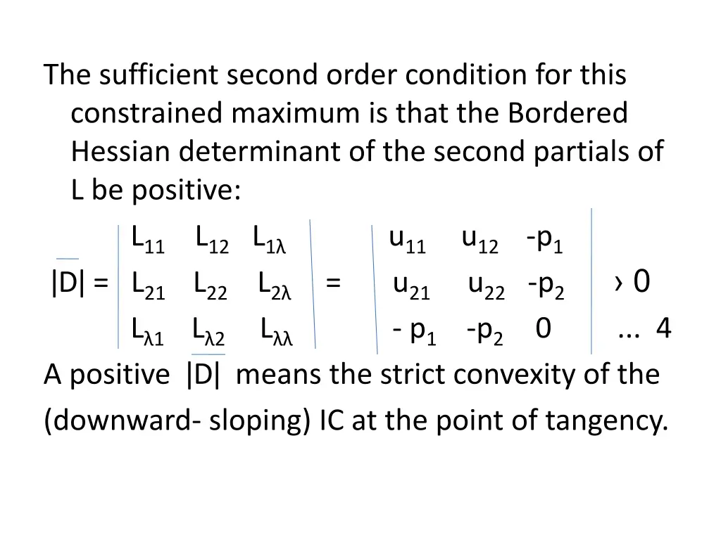 the sufficient second order condition for this