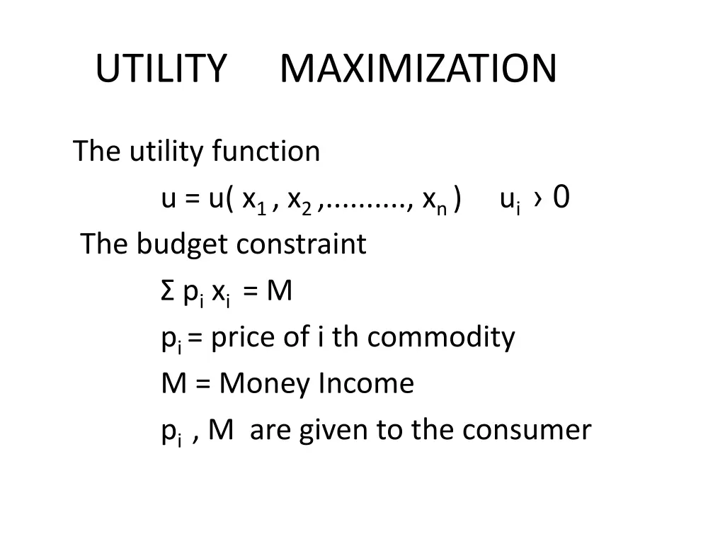 utility maximization