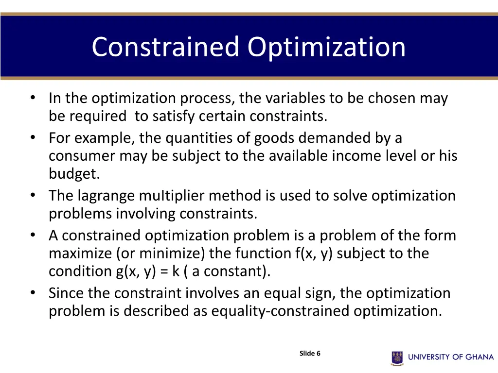 constrained optimization