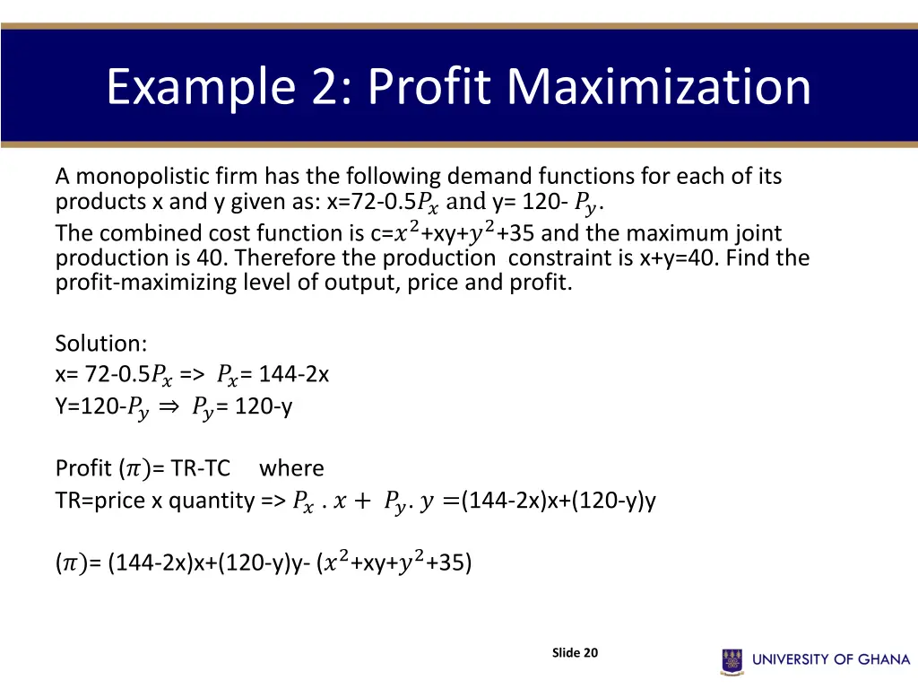 example 2 profit maximization