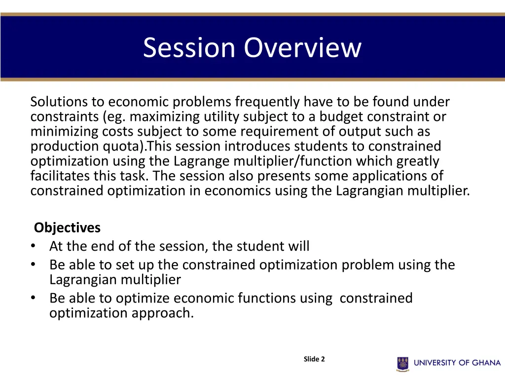 session overview
