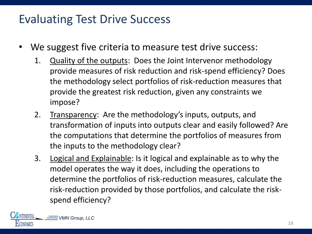 evaluating test drive success