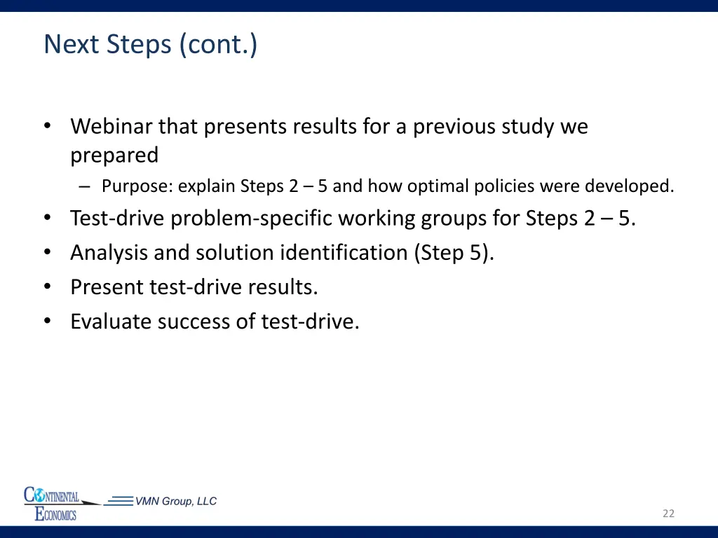 next steps cont