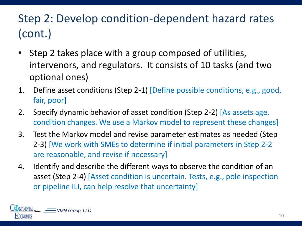 step 2 develop condition dependent hazard rates 1