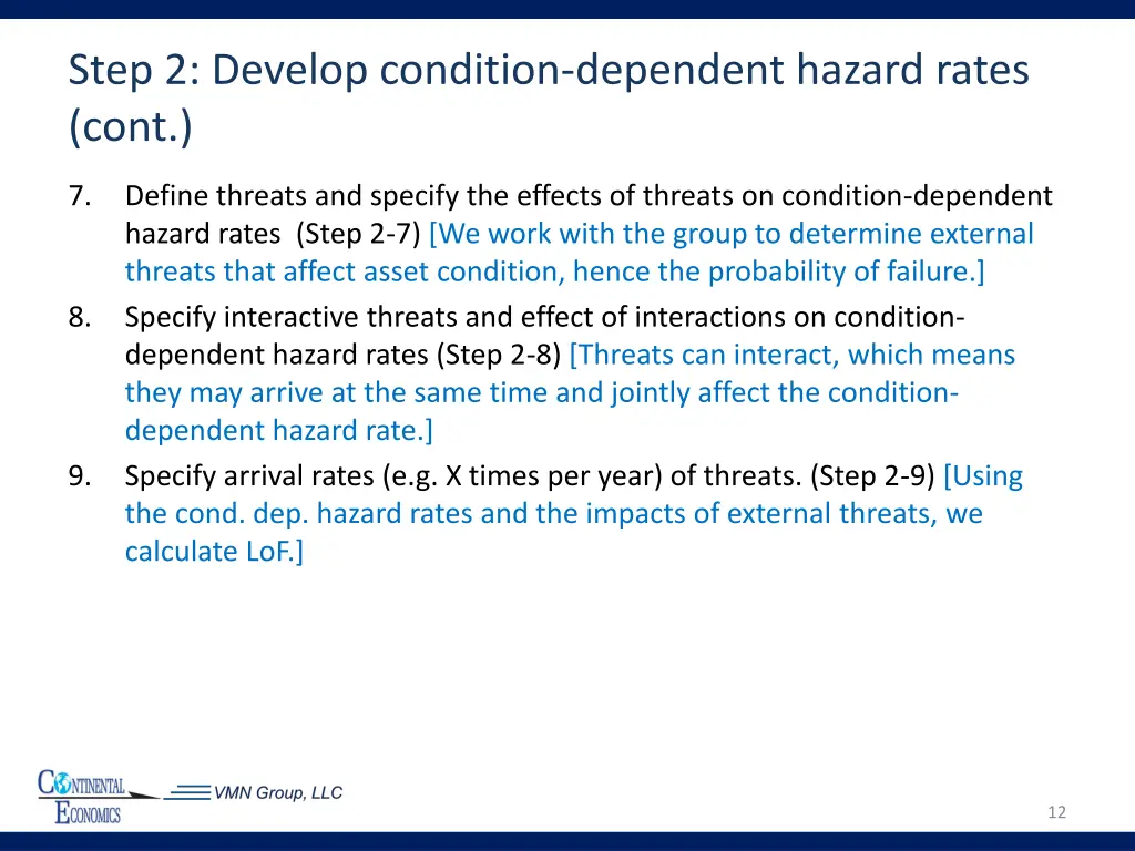 step 2 develop condition dependent hazard rates 3