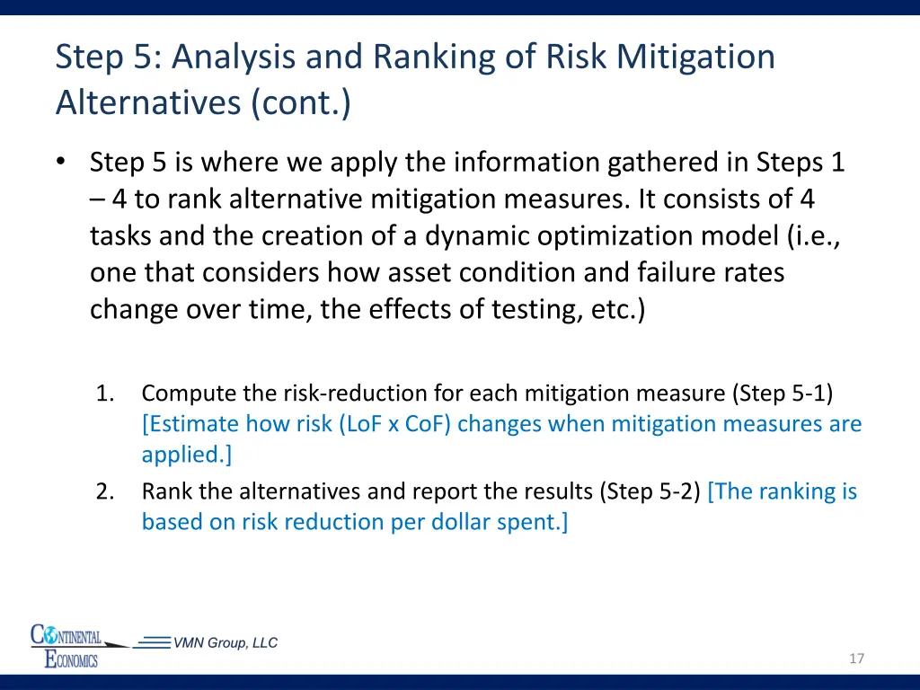 step 5 analysis and ranking of risk mitigation 1