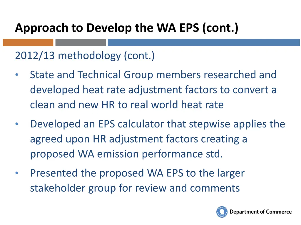 approach to develop the wa eps cont
