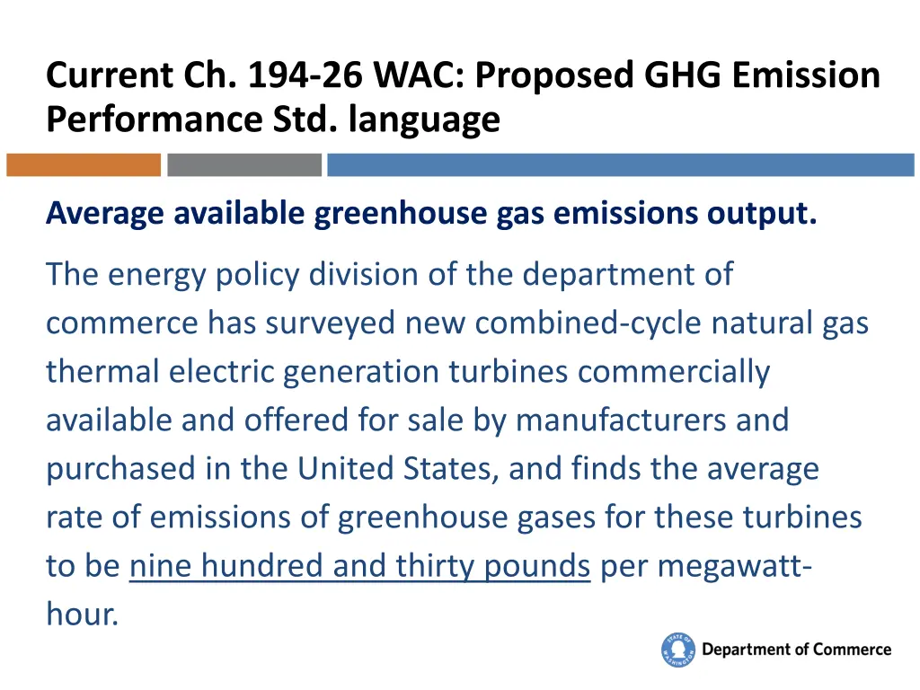 current ch 194 26 wac proposed ghg emission
