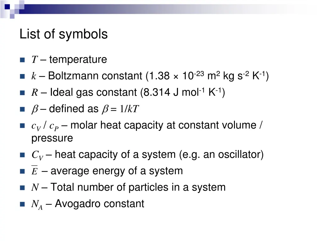 list of symbols