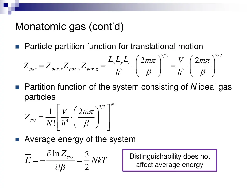 monatomic gas cont d
