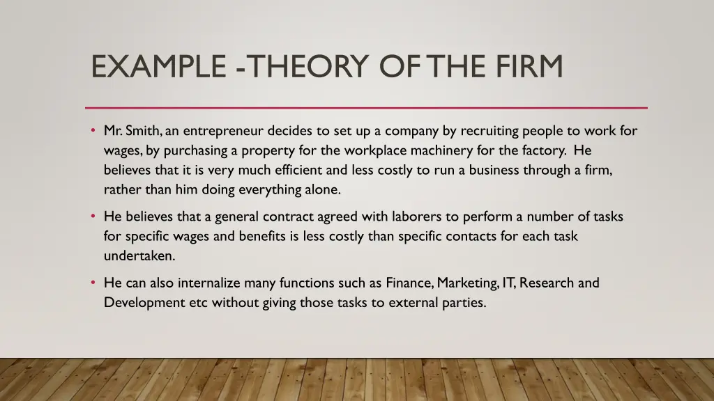 example theory of the firm