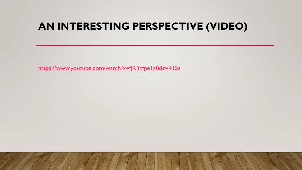 an interesting perspective video