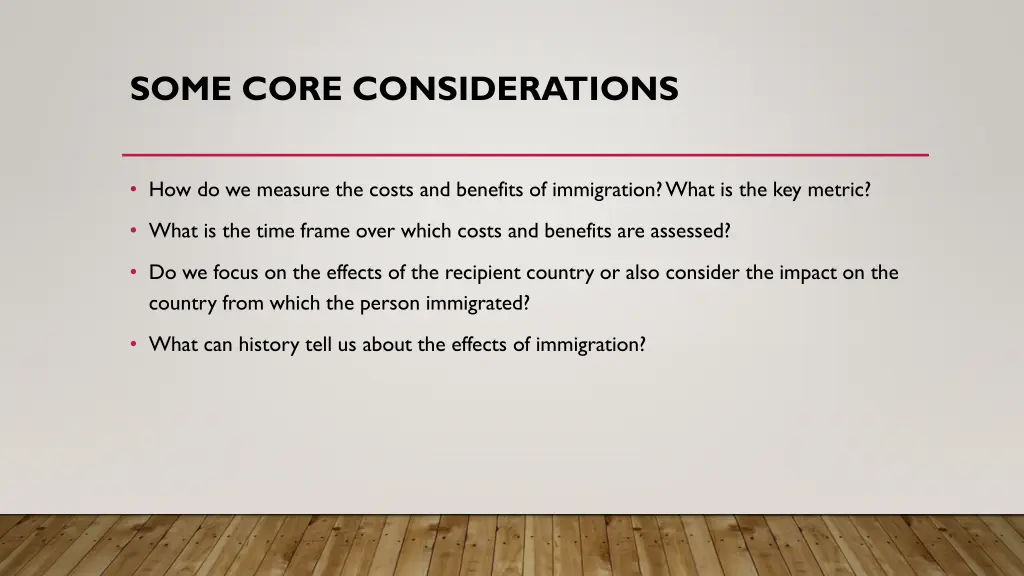 some core considerations