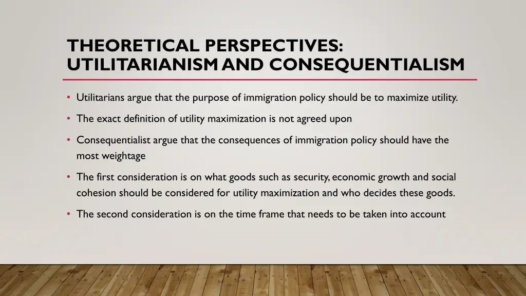 theoretical perspectives utilitarianism