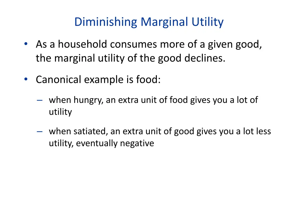 diminishing marginal utility