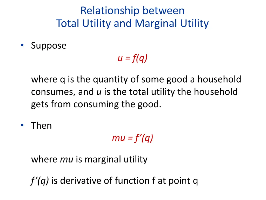 relationship between total utility and marginal