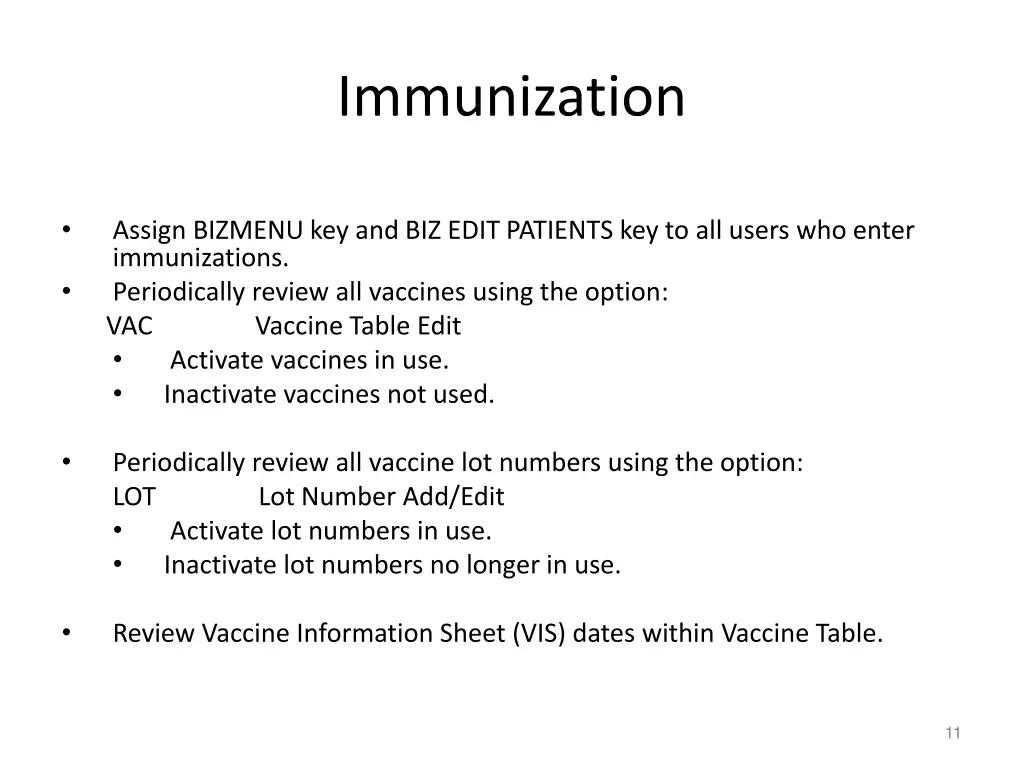 immunization