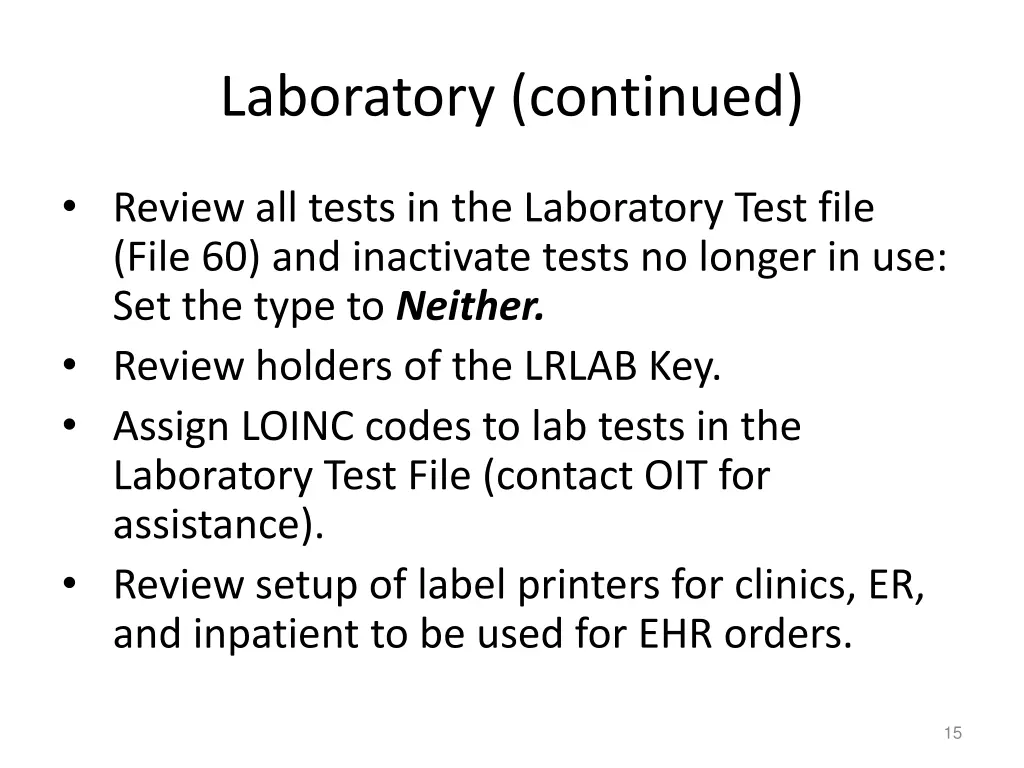 laboratory continued