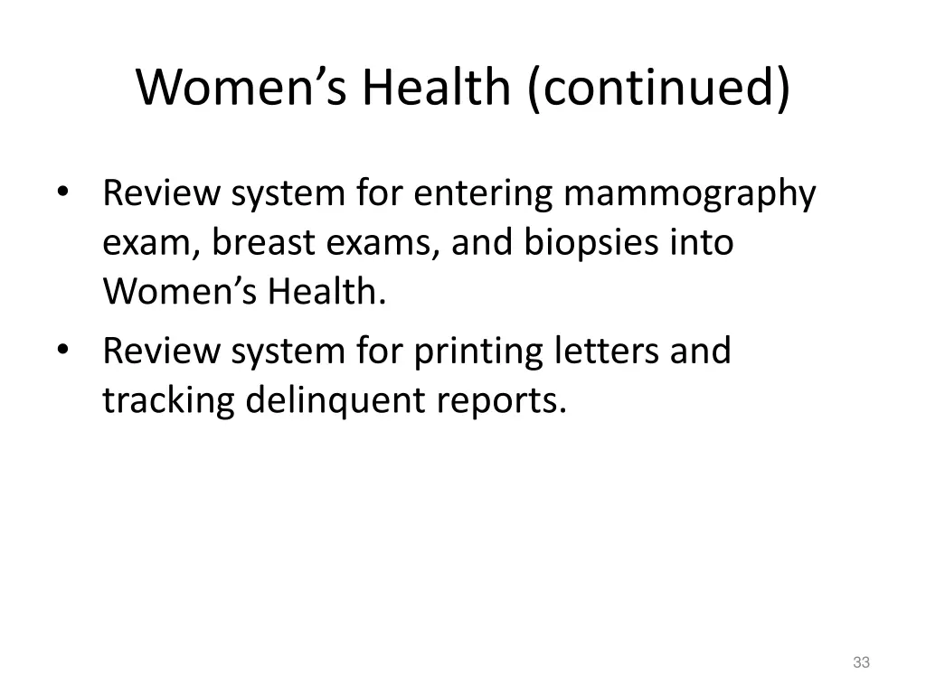 women s health continued