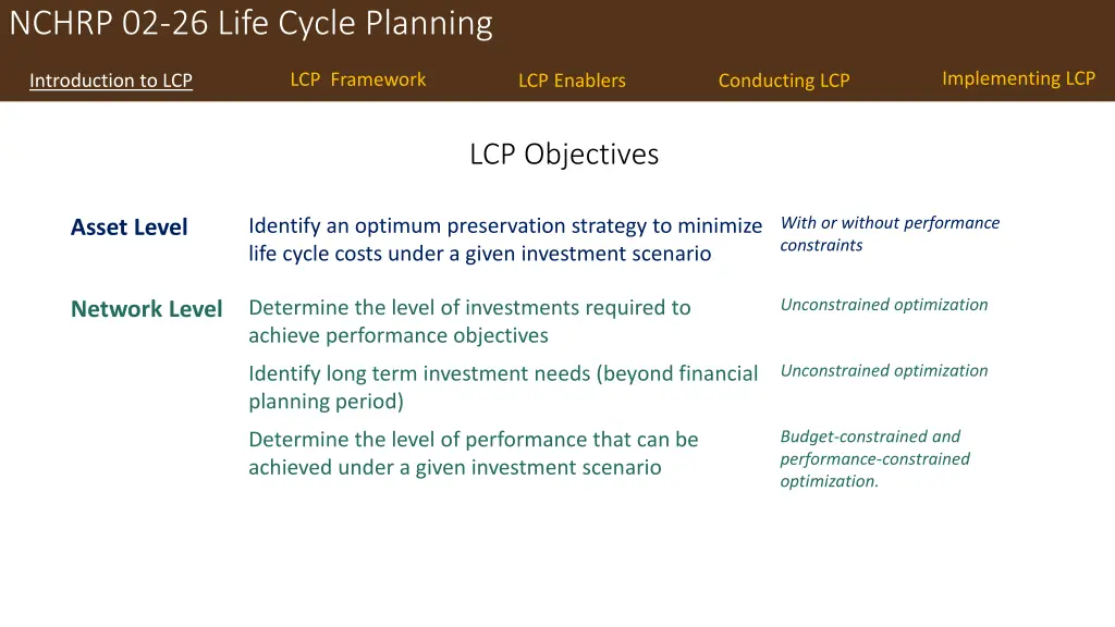 nchrp 02 26 life cycle planning 1