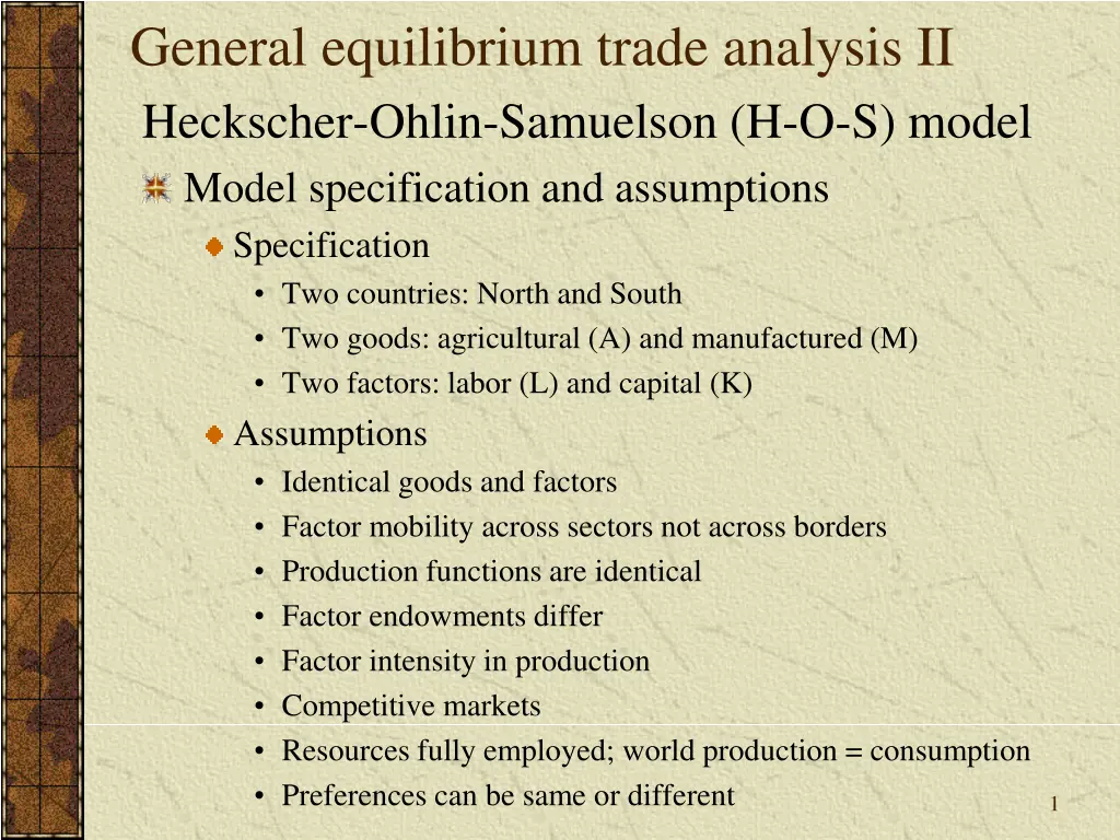 general equilibrium trade analysis ii heckscher