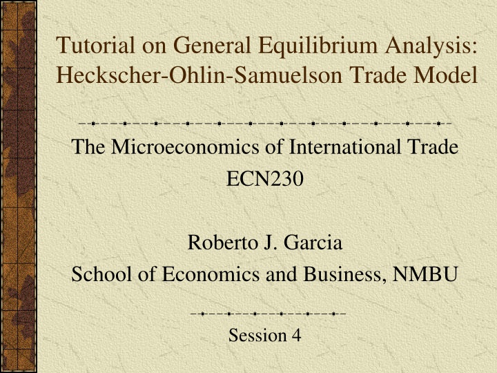 tutorial on general equilibrium analysis