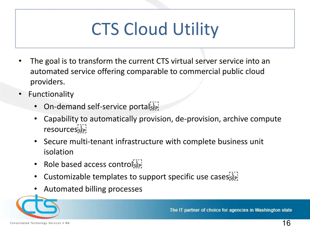 cts cloud utility