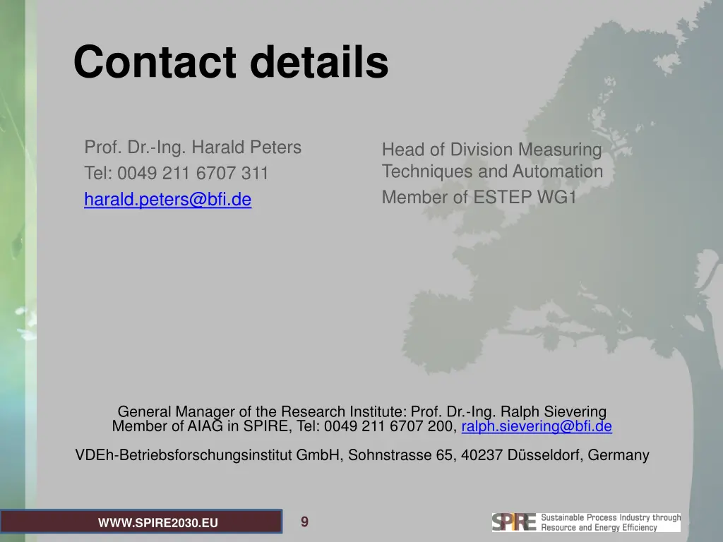 contact details