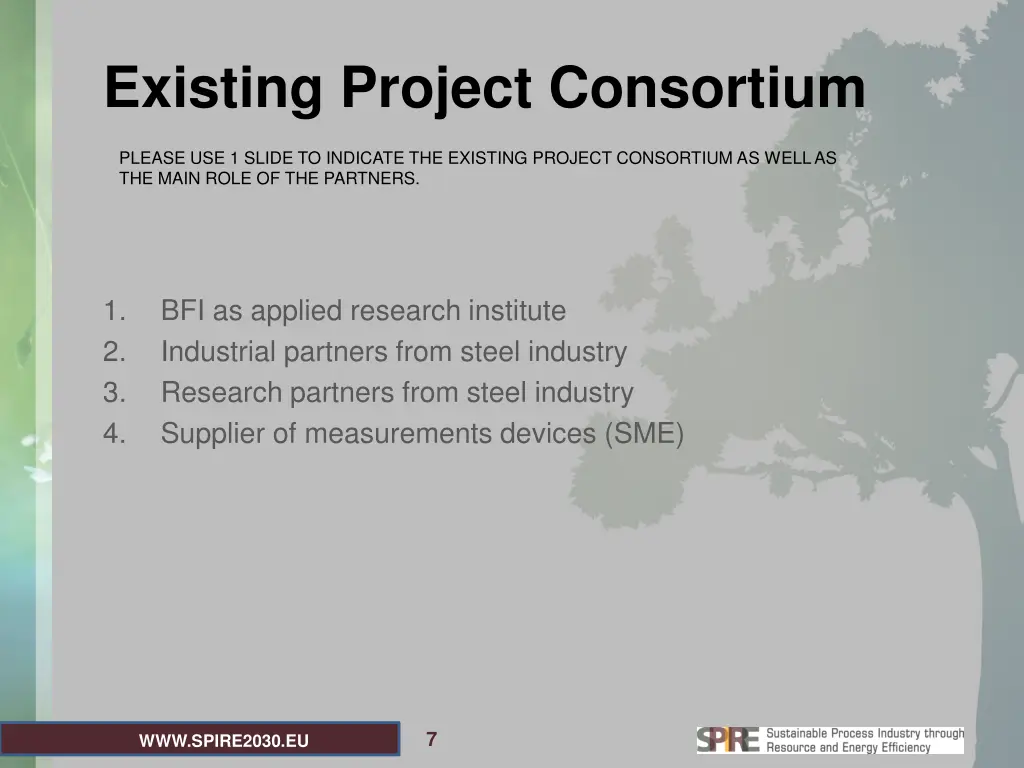 existing project consortium