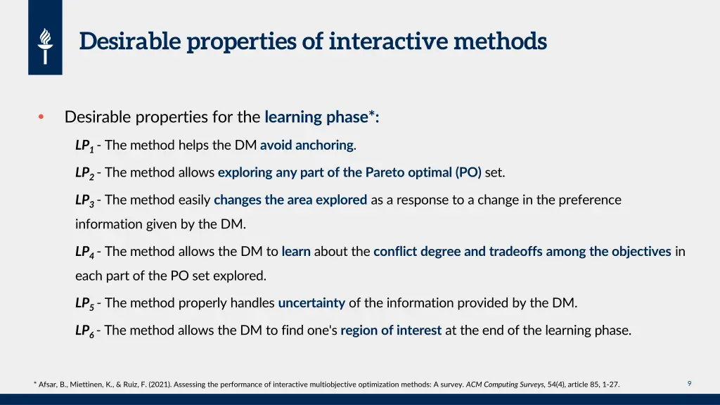 desirable properties of interactive methods 1