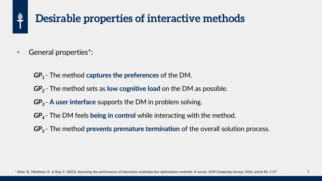 desirable properties of interactive methods