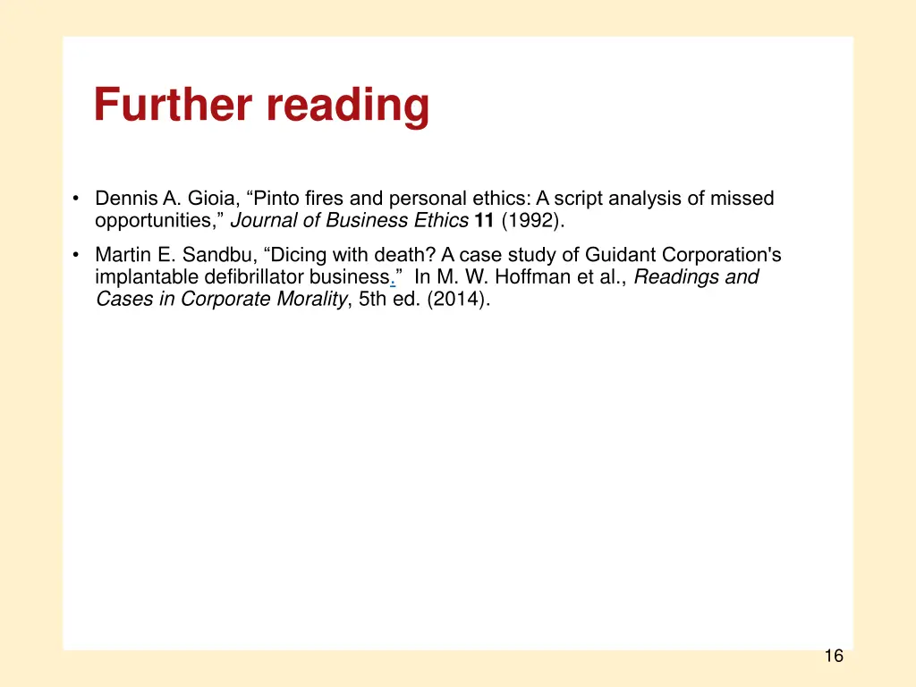 further reading