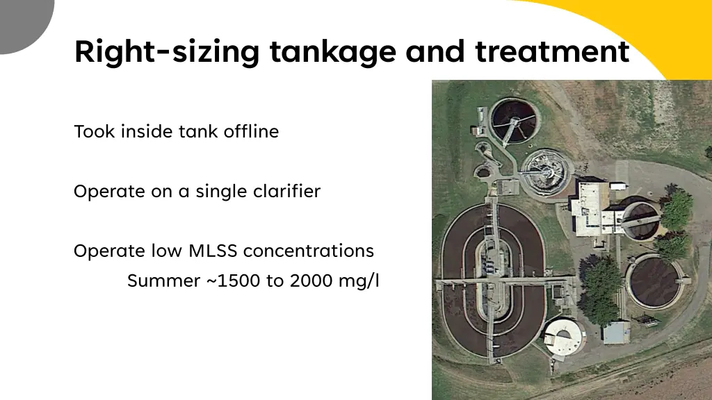 right sizing tankage and treatment