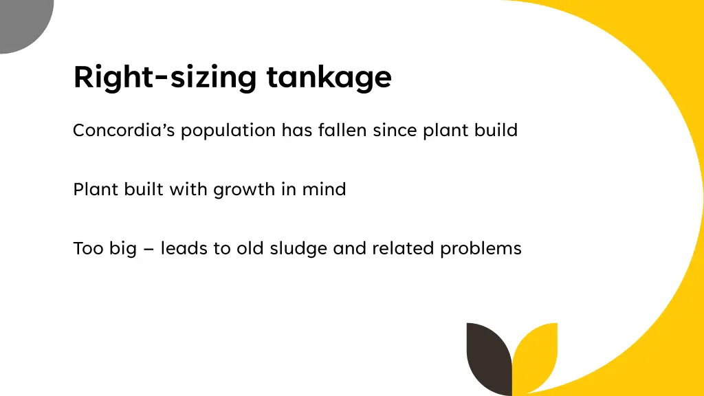 right sizing tankage
