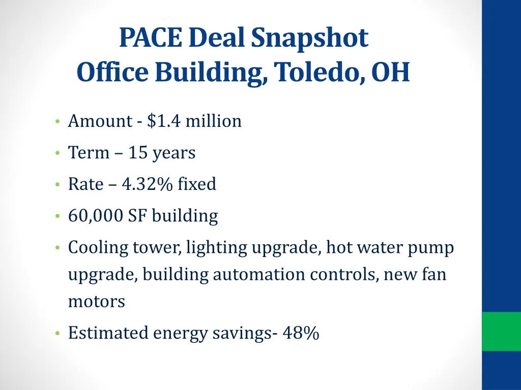 pace deal snapshot office building toledo oh