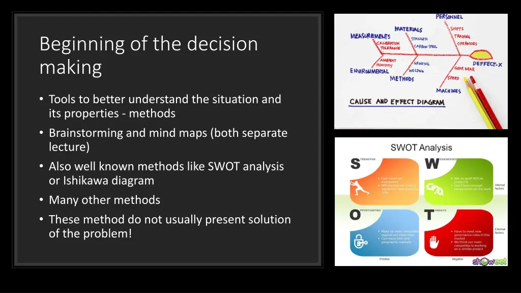 beginning of the decision making