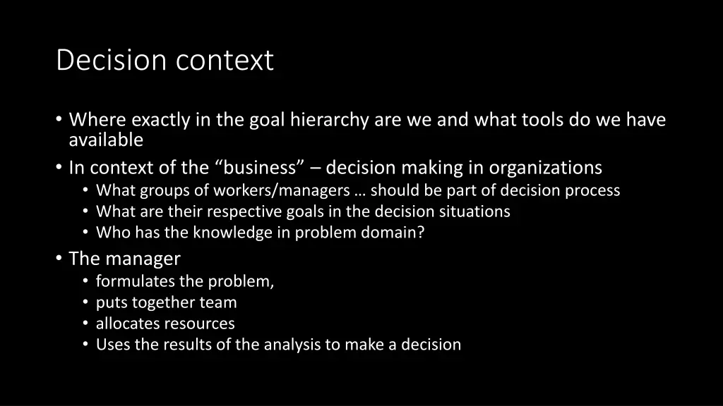 decision context