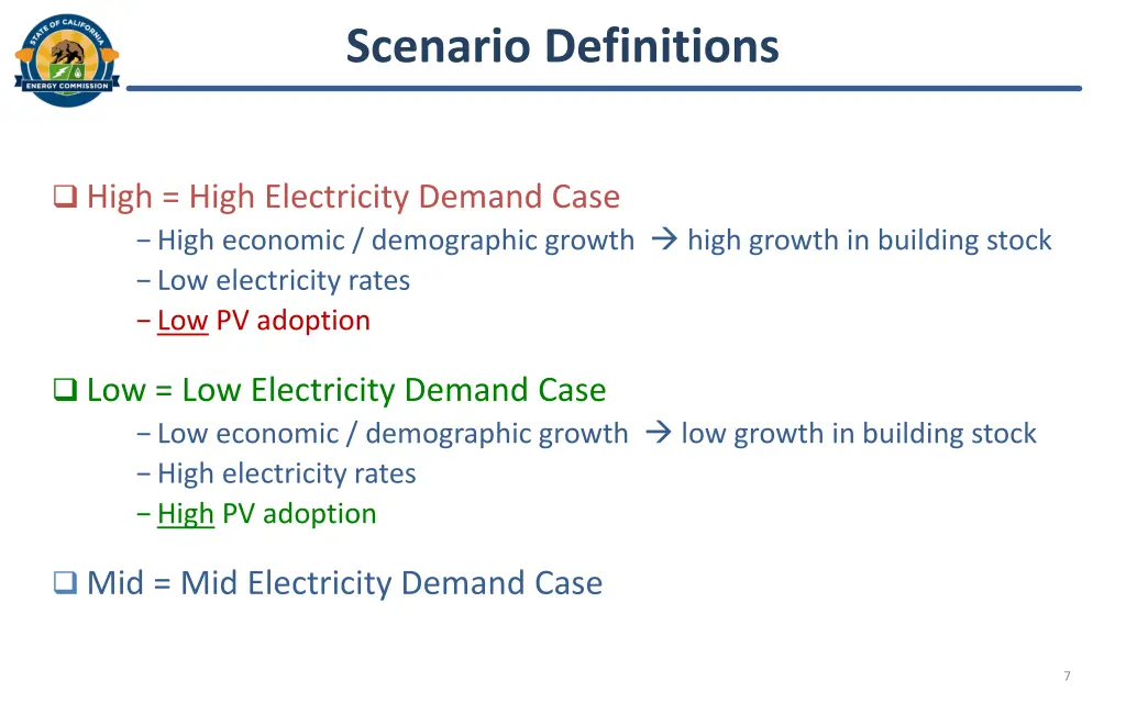 scenario definitions