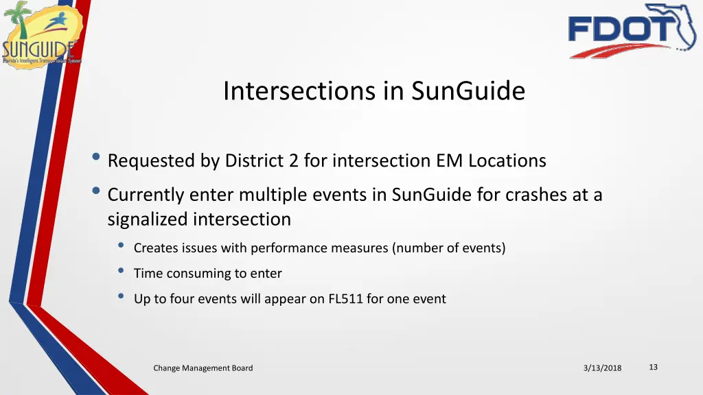 intersections in sunguide