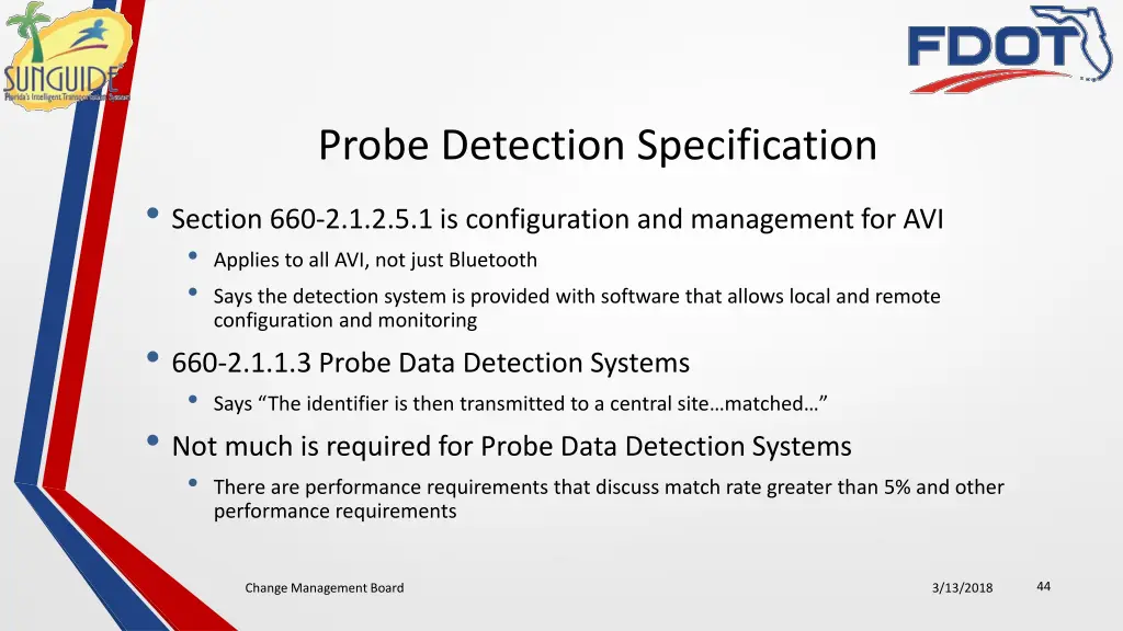 probe detection specification section
