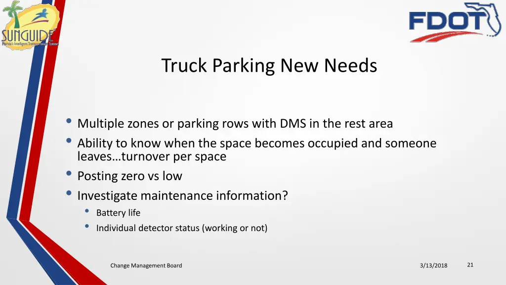 truck parking new needs