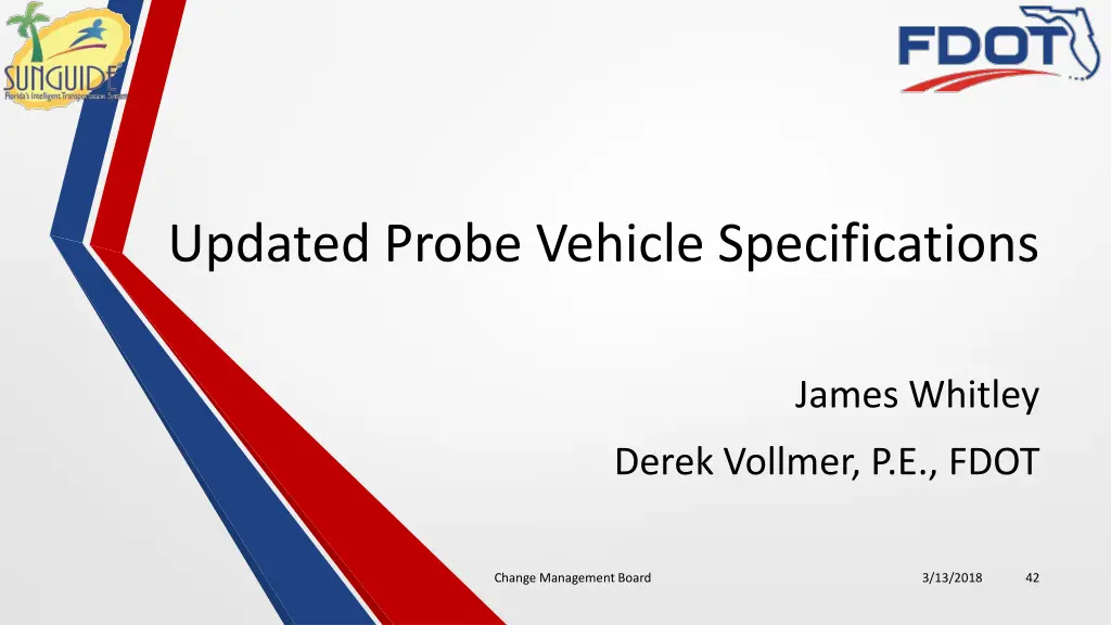 updated probe vehicle specifications