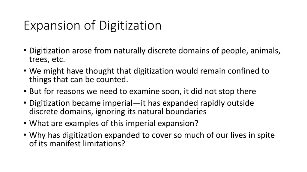 expansion of digitization