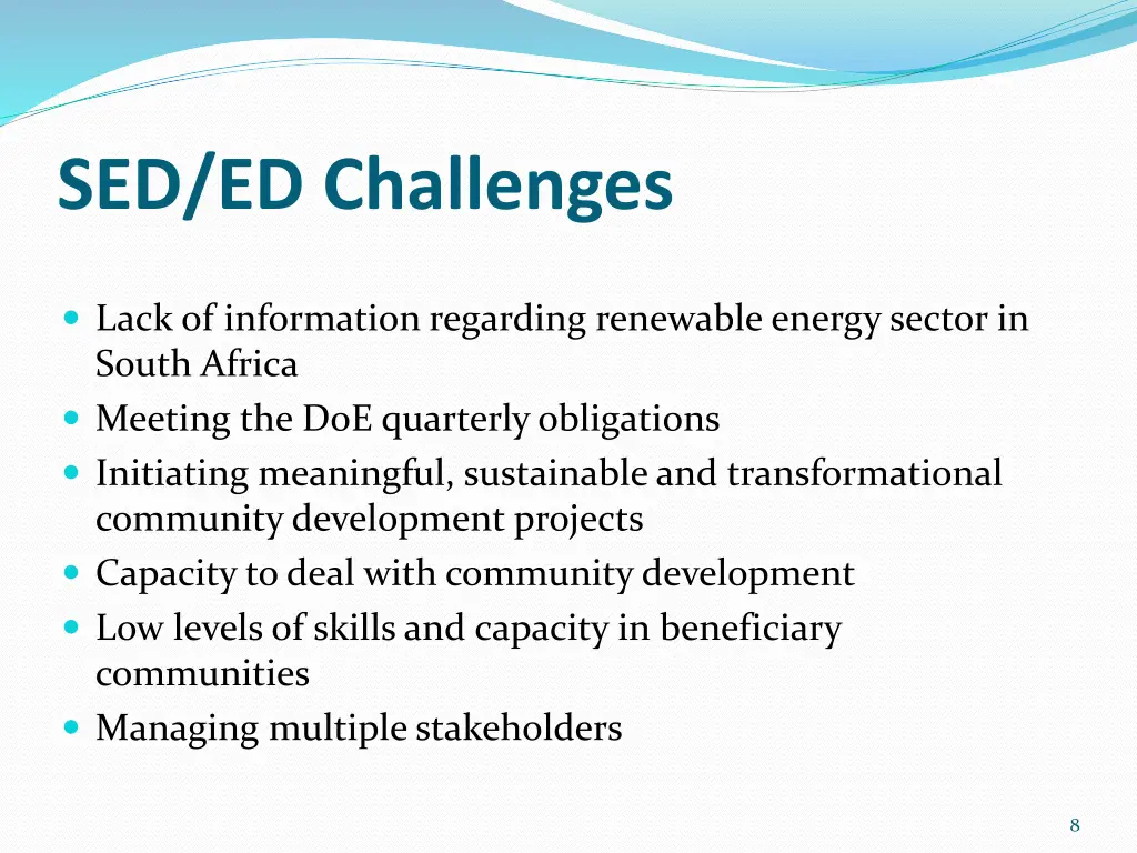 sed ed challenges