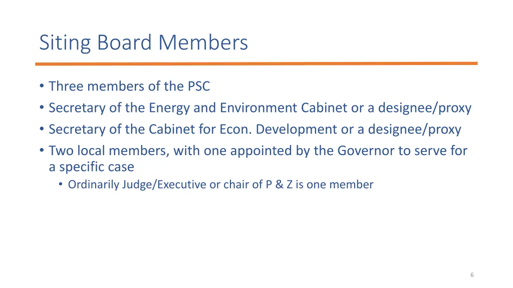 siting board members