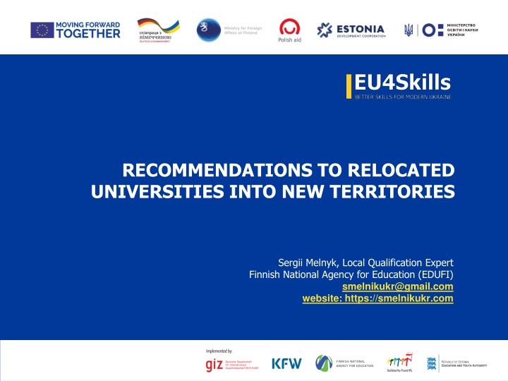 recommendations to relocated universities into