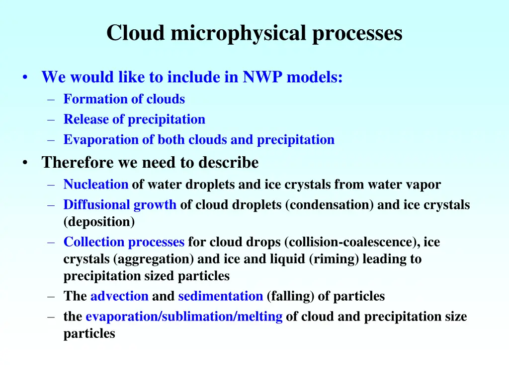 cloud microphysical processes